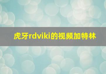 虎牙rdviki的视频加特林