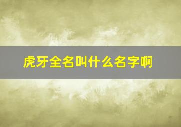 虎牙全名叫什么名字啊