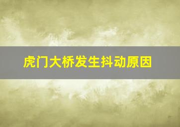 虎门大桥发生抖动原因