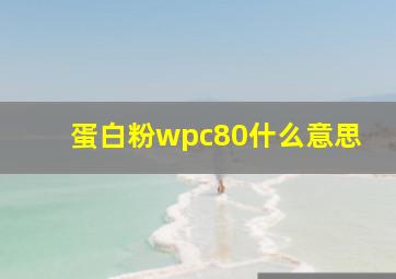 蛋白粉wpc80什么意思