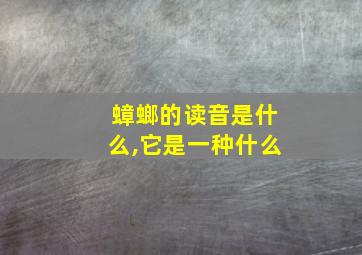 蟑螂的读音是什么,它是一种什么