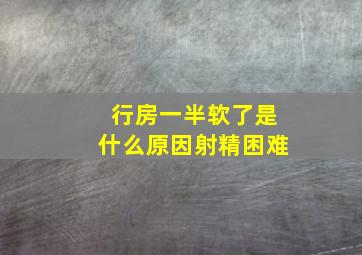 行房一半软了是什么原因射精困难