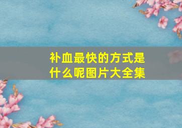 补血最快的方式是什么呢图片大全集