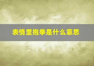 表情里抱拳是什么意思