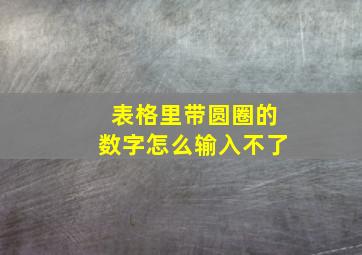 表格里带圆圈的数字怎么输入不了