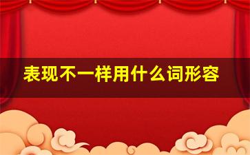 表现不一样用什么词形容