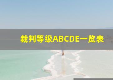 裁判等级ABCDE一览表