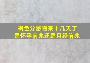 褐色分泌物来十几天了是怀孕前兆还是月经前兆