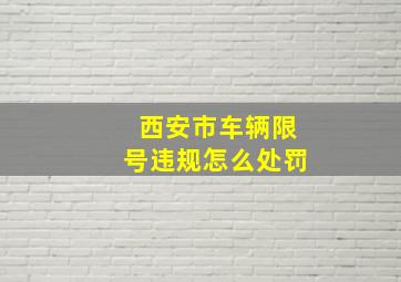 西安市车辆限号违规怎么处罚