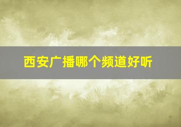 西安广播哪个频道好听