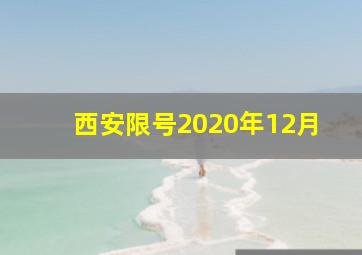 西安限号2020年12月