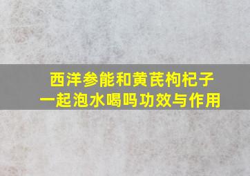 西洋参能和黄芪枸杞子一起泡水喝吗功效与作用