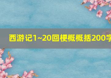 西游记1~20回梗概概括200字