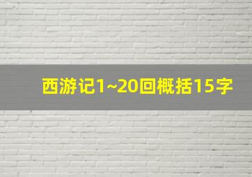 西游记1~20回概括15字