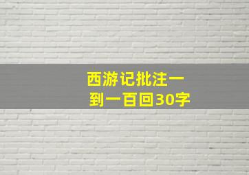 西游记批注一到一百回30字