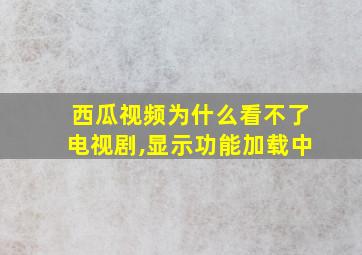 西瓜视频为什么看不了电视剧,显示功能加载中