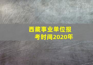 西藏事业单位报考时间2020年