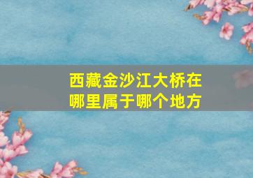 西藏金沙江大桥在哪里属于哪个地方