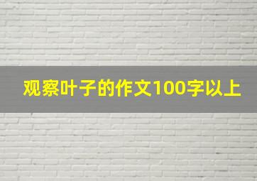 观察叶子的作文100字以上