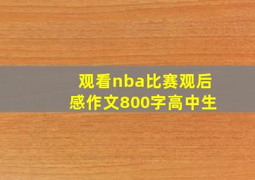 观看nba比赛观后感作文800字高中生