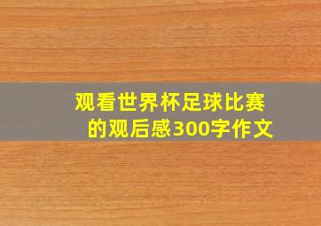 观看世界杯足球比赛的观后感300字作文