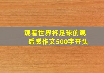 观看世界杯足球的观后感作文500字开头