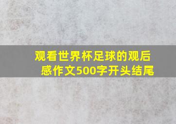 观看世界杯足球的观后感作文500字开头结尾