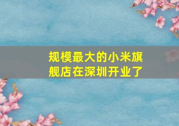 规模最大的小米旗舰店在深圳开业了