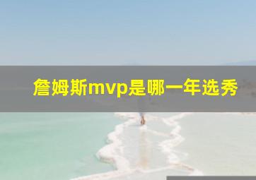 詹姆斯mvp是哪一年选秀