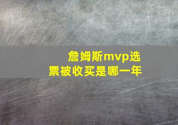 詹姆斯mvp选票被收买是哪一年