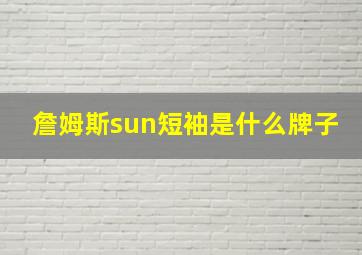 詹姆斯sun短袖是什么牌子