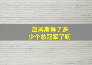 詹姆斯得了多少个总冠军了啊