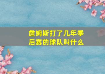 詹姆斯打了几年季后赛的球队叫什么