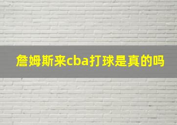 詹姆斯来cba打球是真的吗