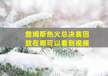 詹姆斯热火总决赛回放在哪可以看到视频