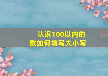 认识100以内的数如何填写大小写