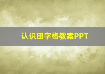 认识田字格教案PPT