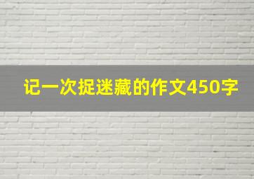 记一次捉迷藏的作文450字