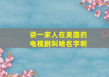 讲一家人在美国的电视剧叫啥名字啊