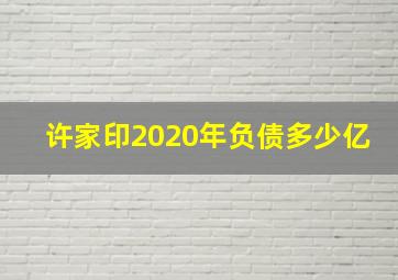 许家印2020年负债多少亿