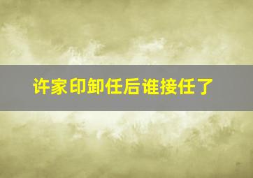 许家印卸任后谁接任了