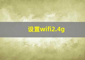 设置wifi2.4g