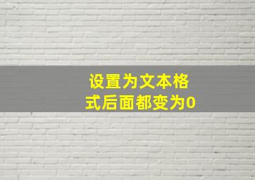 设置为文本格式后面都变为0