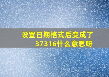 设置日期格式后变成了37316什么意思呀