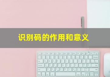 识别码的作用和意义