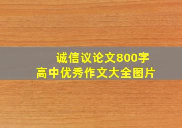 诚信议论文800字高中优秀作文大全图片