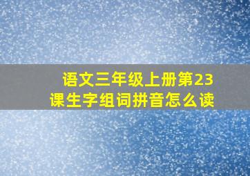 语文三年级上册第23课生字组词拼音怎么读