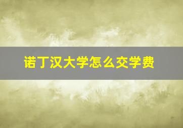 诺丁汉大学怎么交学费