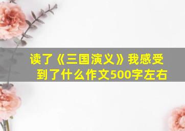 读了《三国演义》我感受到了什么作文500字左右