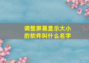 调整屏幕显示大小的软件叫什么名字